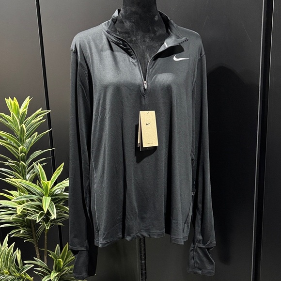 Nike Dri-Fit Running 1/4 zip pullover,hand/thumb holes,hip media pocket, stretch - Picture 1 of 13